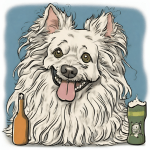 funny cartoon-style image for the British idiom "hair of the dog" - got your English blog