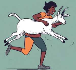 cartton image for the idiom 'get my goat'- got your English blog post about English idioms